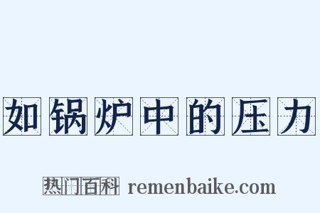 如锅炉中的压力是什么意思的图片